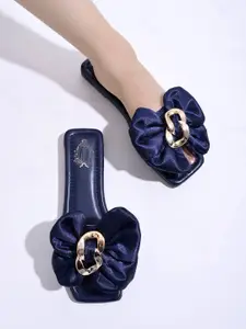 Shoetopia Girls Open Toe Flats With Embellished Bows