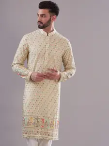 KASBAH CLOTHING NISHCHAIY SAJDEH Ethnic Motifs Embroidered Sequined Georgette Kurta