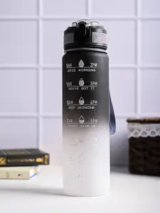 MARKET99 Black Printed Sipper Water Bottle 1 L