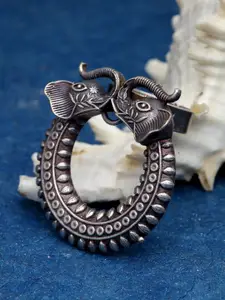 Sanjog Silver-Plated Elephant shaped Ring