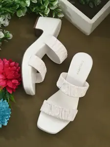 CLOG LONDON Textured Open Toe Platform Heels