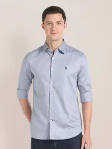U.S. Polo Assn. Micro Ditsy Self Design Pure Cotton Casual Shirt