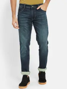 Octave Men Mid-Rise Clean Look Whiskers &  Chevrons Heavy Fade Cotton Jeans