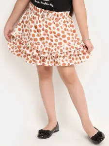 V-Mart Girls Abstract Printed Tiered Flared Skirt