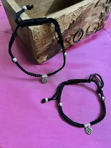 Arte Jewels Sterling Silver Beaded Anklets