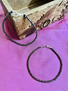 Arte Jewels 925 Sterling Silver Beads Anklet