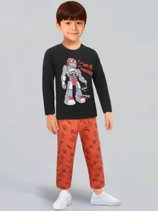 Toonyport Boys Humor & Comic Printed Cotton T-Shirt With Trousers