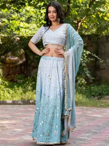 HOUSE OF JAMOTI Embroidered Sequinned Ready to Wear Lehenga & Blouse With Dupatta