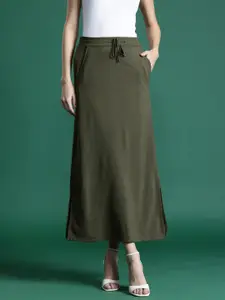 DressBerry Women Solid A-line Maxi Skirt
