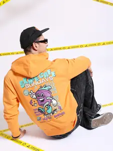The Indian Garage Co Graphic Back Printed Hooded Oversized Pullover Sweatshirt