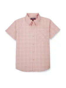 Gini and Jony Boys Checked Spread Collar Cotton Casual Shirt