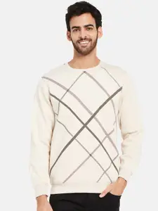 Octave Geometric Printed Long Sleeves Fleece Pullover
