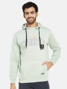 Octave Typography Printed Fleece Hooded Sweatshirt