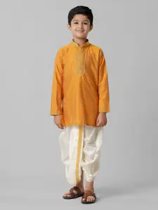 Ramraj Straight Boys Cotton Kurta With Ready Made Panchakacham