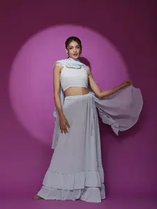 AKS Couture Embellished Sequinned Ready to Wear Lehenga & Blouse With Dupatta