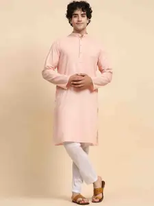Enciger Regular Mandarin Collar Pure Cotton Kurta with Pyjamas