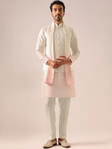 KALKI Fashion Mandarin Collar Long Sleeve Regular Kurta Set & Nehru jacket With Dupatta