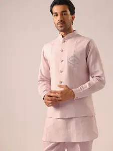 KALKI Fashion Mandarin Collar Kurta With Trouser & Nehru Jacket