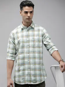 Van Heusen Sport Men Slim Fit Tartan Checks Pure Cotton Casual Shirt