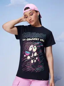 Bewakoof Official Cartoon Network Merchandise Courage Cowardly Printed Boyfriend T-shirt