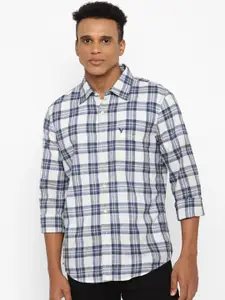 AMERICAN EAGLE OUTFITTERS Slim Fit Tartan Checks Checked Pure Cotton Casual Shirt
