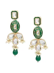 Shining Jewel - By Shivansh Gold Plated Kundan Drop Earrings