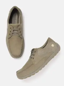 Woodland Men Perforated Leather Derbys