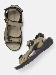Woodland Men Open-Toe Leather Comfort Sandals