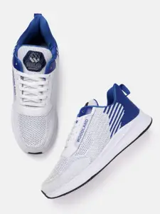 Woodland Men Woven Design Running Shoes with Colourblocked Detail