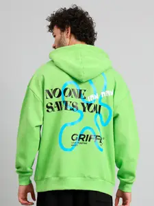 GRIFFEL Typography Printed Hooded Fleece Pullover