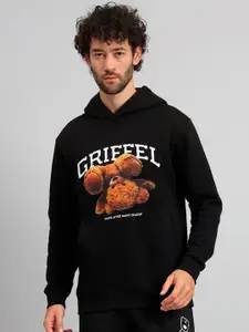 GRIFFEL Graphic Printed Hooded Fleece Sweatshirt