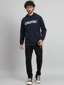 GRIFFEL Typography Printed Hooded Fleece Cotton Tracksuits