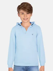 Allen Solly Junior Boys Striped Hooded Pure Cotton Sweatshirt