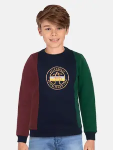 Allen Solly Junior Boys Colourblocked Embroidered Sweatshirt