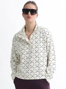 ARTICALE Typography Printed High Neck Cotton Sweatshirt