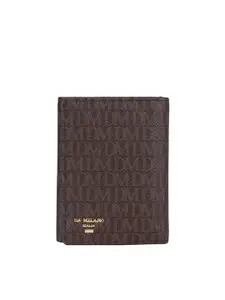 Da Milano Women Typography Printed Leather Two Fold Wallet