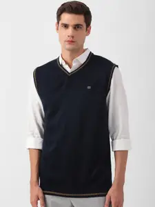 Peter England Casuals V-neck Acrylic Sweater Vest