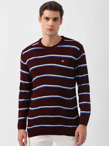 Peter England Casuals Striped Long sleeves Acrylic Pullover