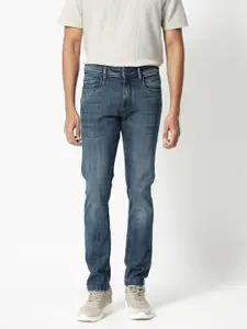RARE RABBIT Men Slim Fit Mid-Rise Light Fade Cotton Stretchable Jeans