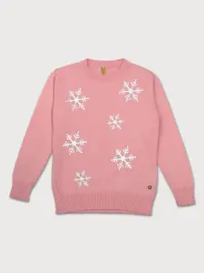 Gini and Jony Girls Geometric Embroidered Cotton Pullover