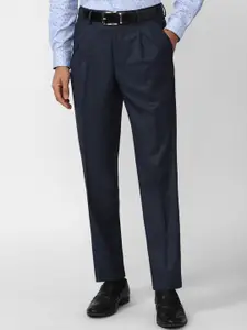 Van Heusen Men Mid Rise Slim Fit Cotton Formal Trousers