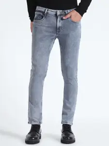 Flying Machine Men Tapered Fit Clean Look Heavy Fade Stretchable Jeans