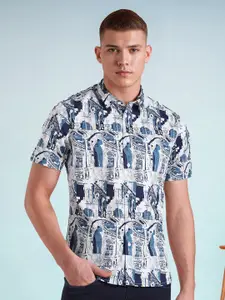 Flying Machine Slim Fit Opaque Printed Casual Shirt