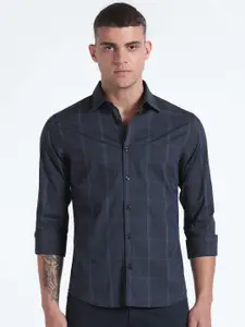 Flying Machine Slim Fit Windowpane Checked Casual Shirt
