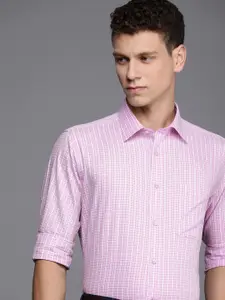 Raymond Slim Fit Self Checked Opaque Pure Cotton Formal Shirt