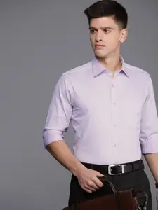 Raymond Pure Cotton Self Design Textured  Slim Fit Opaque Formal Shirt