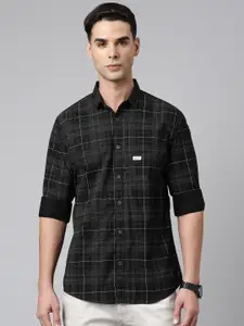Majestic Man Men Comfort Slim Fit Opaque Checked Pure Cotton Casual Shirt