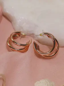 VAGHBHATT Rose Gold Plated Half Hoop Earrings