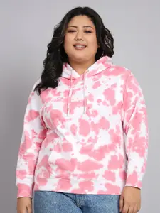 BEYOUND SIZE - THE DRY STATE Plus Size Tie & Dye Dyed Hooded Fleece Pullover Sweatshirt