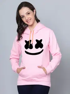 Fashion And Youth Printed Hooded Fleece Pullover